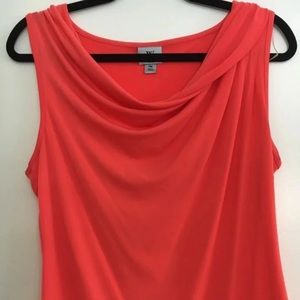 Worthington cowlneck coral top